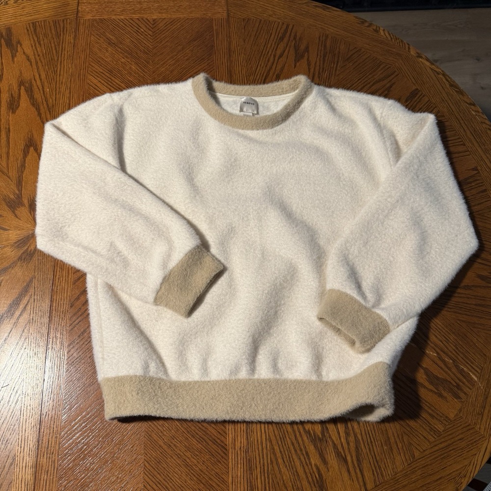 Maeve Anthropologie Ringer Sweater Ivory Cozy Oversized XS - Picture 5 of 8